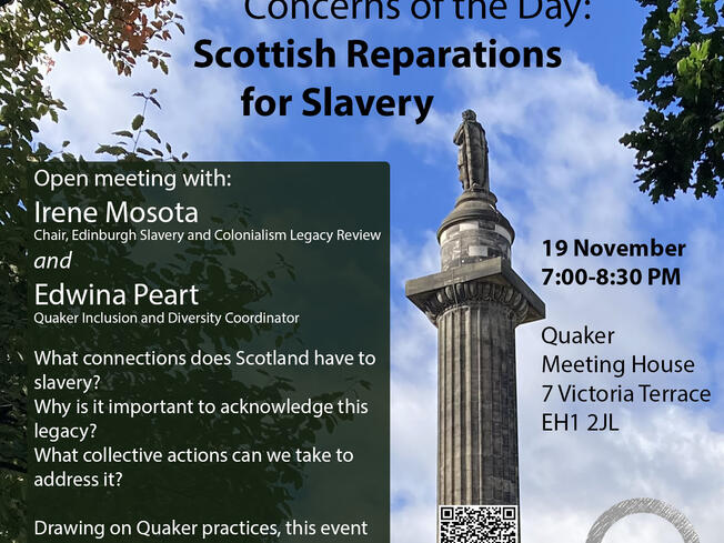 A flyer for the event with a picture of the Melville monument in the background